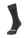 SEALSKINZ Unisex Waterproof Cold Weather Mid Length Sock - Black/Grey, Medium