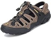 SAGUARO Sandales de Trekking pour Homme Femme à Bout Fermé d'été Outdoor Sport Chaussures Confortables Respirantes Sandales de Randonnée Marron 40 EU