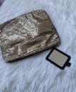 Victoria’s Secret large clutch cosmetic bag zip closure New NWOT Mirror Gold