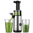 GDOR Compact Slow Juicer Machine 2.0, Space-Saving Cold Press Juicer with Powerful 60NM DC Motor, Low Noise Masticating Juicer Extractor, Easy to Clean, Brush Included, 20 Oz Juice Cup, BPA-Free