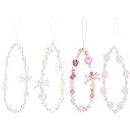 Gelapa 4Pack Phone Charm, Beaded Phone Wrist Strap, Cute Wrist Lanyard for Cell Phone Key Camera, Wristlet Key Chain for Ladies, Birthday Idea Gifts for Teen Girl Women, Phone Accessories-Mul