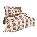 Ein Sof Bedsheet for Double Bed - 90x100 inches Full Size Cotton Bedsheets, Soft Bed Sheet with 2 Pillow Covers Bedding Set Combo - Brown Box