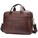 VINBAGGE Mens Leather Messenger Bag, PU Leather Large Capacity Business Briefcase 15.6" Leather Laptop Briefcase Classic Satchel with Detachable Shoulder Strap for Work School
