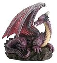 StealStreet Purple Dragon On Rock Fantasy Figurine