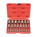 Neiko 04204A Hex Head Multi-Spline Screw and Bolt Extractor 25-Piece Set | 1/8” to 7/8” by 1/32” Increment
