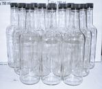 12pc 750 ml Clear Glass Bottles 28mm With Screw Caps Wine Making Liquor Spirits