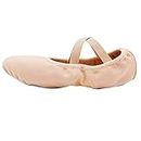 s.lemon All-Round Elastic Canvas Ballet Shoes Flats Stretch Slippers Pumps for Girls Kids Women Pink 45