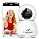 Camate Hybrid 4G Sim Based + Wi Fi Based 3MP Smart Indoor CCTV Camera | Baby Monitoring Surveillance | Motion Detection & Tracking | Night Vision | 2-Way Audio | Support 256GB Micro SD Card