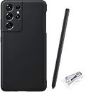S21 Ultra Silicone Case with S Pen Replacement for Samsung Galaxy S21 Ultra 5G (Stylus Pen+Case/Black)