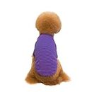 Dog Clothing Accessories- Dog Cotton Shirt Pet Fashion Stripe Clothes Pet Leisure Costume Comfortable Dog Shirt (Purple, Size XL)