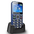 Ushining Big Button Mobile Phone for Elderly, Unlocked Senior Mobile Phone With SOS Emergency Button,Talking Numbers, Bluetooth,Torch and Charging Dock(Blue)
