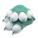 Furryvalley Fursuit Paws Furry Partial Cosplay Fluffy Claw Gloves Costume Lion Bear Props for Kids Adults (Mint Green)