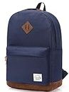 Backpack for Men, Vaschy Classic School Bookbag for Kids Teen Boys Lightweight Water-Resistant Travel Backpack Fits 15.6Inch Laptop Blue