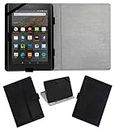 Acm Leather Flip Flap Case Compatible with Kindle All Fire Hd 8 Tablet Cover Stand Black