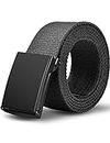 LXMY Belts for Men,Work Belts for Men,Mens Adjustable Canvas Fabric Nylon Golf Belt Fits Anywhere(Black)