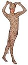 Aniler Men's and Women's Spandex Open Face Full Body Zentai Costume Bodysuit (XX-Large, Leopard Ears Tail)