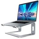 SOUNDANCE Laptop Stand, Aluminum Computer Riser, Ergonomic Laptops Elevator for Desk, Metal Holder Compatible with 10 to 15.6 Inches Notebook Computer, Silver