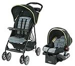 Graco LiteRider LX Baby Stroller & Car Seat Travel System Lightweight Pram & Snugride 30 Baby Car Seat Xander (Grey/Yellow)