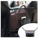 GLSOWEE Handbag Holder for Car, Auto Net Pocket Purse Holder Between Front Seats Car Storage Organizer, Universal Car Accessories for Women and Men, Pet/Kids Car Barrier (Black)
