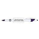 DISCOUNT PROMOS Custom Slim Curvy Ballpoint Pens Set of 100, Personalized Bulk Pack - Black Ink, Retractable, Great for Office, School, Tradeshows - Purple