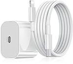 Dr Vaku 20W Pd Type C Adaptor For Iphone Original Pd Fast Wall Charger With Type C To Lightning Cable For Iphone 14/14 Plus/14 Pro/14 Pro Max, 13/12/11 Series, Ipad (Adapter+Cable), White
