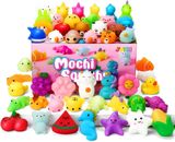 Mochi Squishy Toys Set, 50 Pack Mini Mochi Party Favors for Kids, Kawaii Squishy