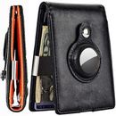 RFID Men's Airtag Wallet with Money Clip Leather Front Pocket Card Case Billfold