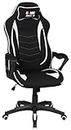 GAME ROCKER Gaming-Stuhl R-10, komfortabler Bürostuhl mit Nackenkissen & Drehfunktion, schwarz/weiß