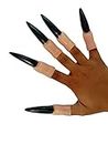 BookMyCostume Witch Long Nails Fancy Dress Costume Accessory for Halloween Free Size Black/Beige