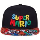 Sombrero de béisbol Super Mario dibujos animados con letras bordadas para sol sombrero de ala plana