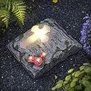 MXwcy Cross Solar Lights Outdoor Garden Memorial Stepping Stone, IP65 Waterproof is Used for Walls or Lawns, A Touching Memorial Gift & Condolence Gifts Grave Decorations for Cemetery