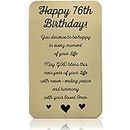 76th Birthday Card Aluminum - 76th Birthday Gift Idea for Wife or Husband - Metal Wallet Insert Card - Birthday Cards for 76 Years Old Women or Men - Grandmother or Grandfather Birthday Gifts - Anniversary Card for Her or Him