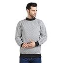 HILFIRE REGION Men Full Sleeve Printed Jaquard T Neck Sweatshirt Cotton Fleece Without Pocket Turtle Neck Sweatshirt for Men and Boys (XL, MILANCH)