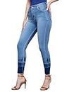 Miss Chase Women's Skinny Fit Ombre Denim Jeans(MCAW17DEN02-04-158-32,Light Blue,32)