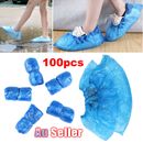 100PCS Disposable Plastic Shoe Covers Rain Overshoes Protector Waterproof Pack