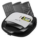 iBELL SM1301 3-in-1 Sandwich Maker, Big Size, 750 Watt, with Detachable Plates for Toast/Waffle/Grill (24 x 24 x 10 cm)