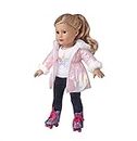 DUORUIMI Doll Clothes Winter Outfit Long Coat Jacket for American Girl Doll 18 inch, Pink