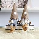 2Pcs Coffee Gonks Plush Doll Decor, Handmade Coffee Bar Gnomes Decor Farmhouse Swedish Tomte Gnome Coffee Lover Gifts for Cafe Kitchen Home Office Decorations