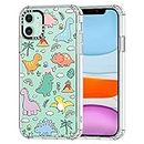 MOSNOVO for iPhone 11 Case, [Buffertech 6.6 ft Drop Impact] [Anti Peel Off] Clear Shockproof TPU Protective Bumper Phone Cases Cover with Dinosaur Land Design for iPhone 11