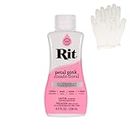 Rit Dye – Liquid Fabric Dye for Crafting, Clothing, and Décor – 8 oz. Bottle – Petal Pink (Gloves Included)