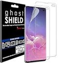 TECHGEAR [Pack of 2] Screen Protectors fit Samsung Galaxy S10 Plus S10+ [ghostSHIELD Edition] Reinforced TPU film Screen Protector Guard Covers [FULL Screen Coverage] Curved Screen, NOT for S10e, S10