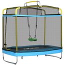 NEW 3-in-1 Trampoline for Kids, 6.9' Kids Trampoline with Fenced swing