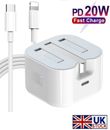 iPhone 14 13 12 11 Pro Mini XS MAX Fast Charging USB-C PD UK Plug Charger Cable