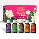 Exotic Aromas Essential Oil - Lavender/ Lemongrass/ Jasmine /Orange (Mandarin), Rose oil (Pack of 5)