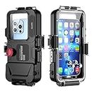 AMILIFECASES for Underwater iPhone Series Phone Case [98ft/30m] Swimming Diving Case Photo Photography Video Housing Waterproof Protective Case for iPhone Series Smartphones with Lanyard,Black