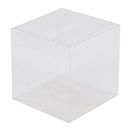 AcbbMNS 50PCS Clear Favor Boxes, 2.75 x 2.75 x 2.75 inch PVC Plastic Gift Boxes Transparent Cube Candy Boxes Treat Boxes for Wedding, Birthday, Baby Shower, Christmas