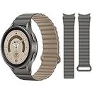 HITZEE Compatible Cinturino Samsung Galaxy Watch 6 40mm 44mm/Watch 6 Classic 43mm 47mm/Watch 5/Watch 4, 20mm Cinturini Magnetico Silicone Band for Galaxy Watch 4 Classic/Watch 5 Pro, Grigio-Caffè