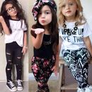 Toddler Kids Baby Girls Clothes Tops T-shirt + Leggings Casual Outfits 2Pcs/Set'
