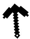 CERO 3D Printed Minecraft Pick Axe for Kids and Adults (Black PLA)