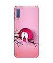 Silence Printed Love in Pink Moon Designer Mobile Phone Case Cover for Samsung Galaxy A7 2018 -Protective Smartphone Cover